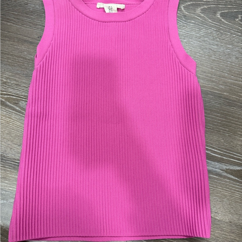 Pink Ribbed Sleeveless Top